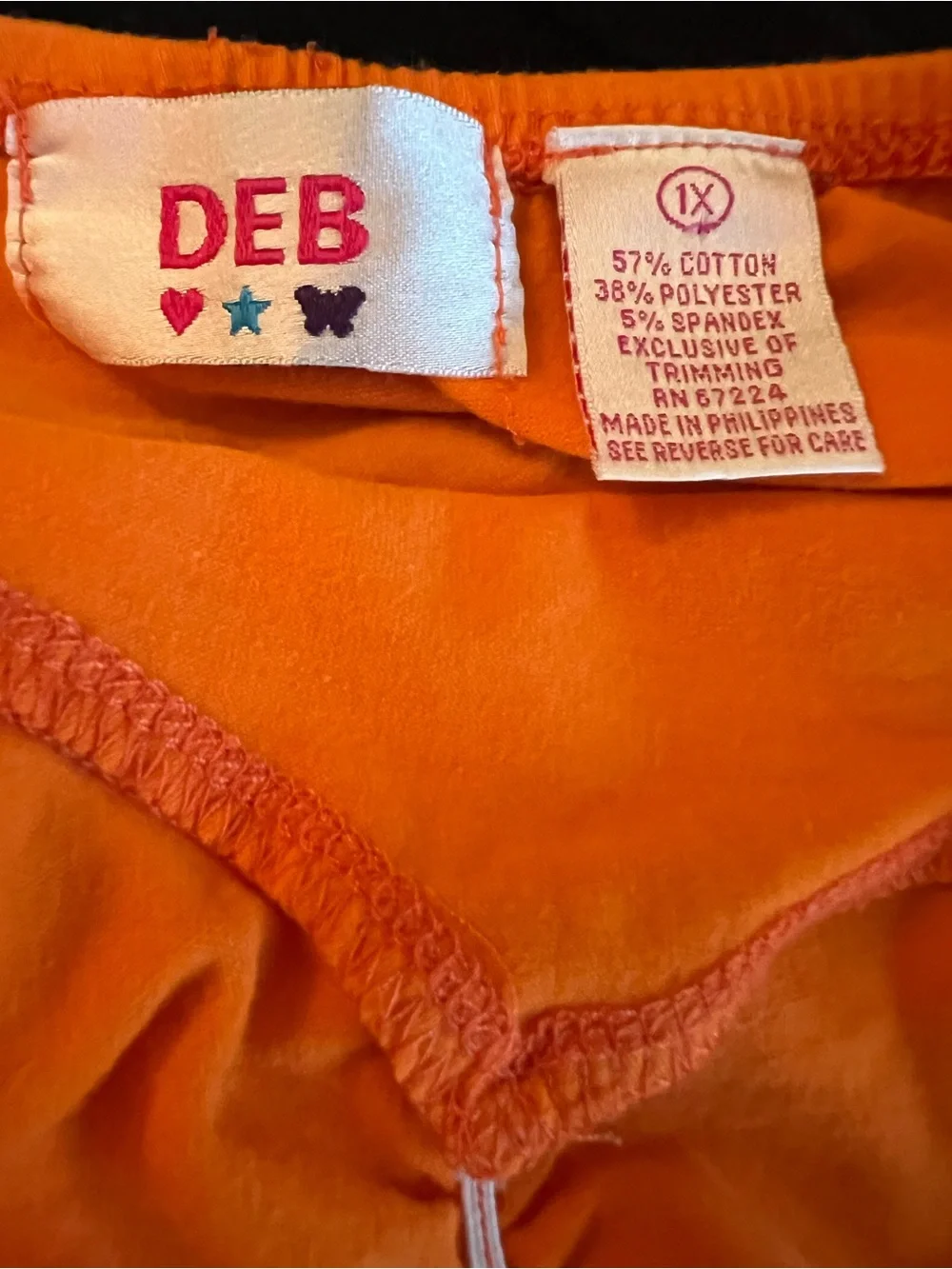 Vintage Y2K Deb Orange Lace-Trim Cami Tank Top size XL